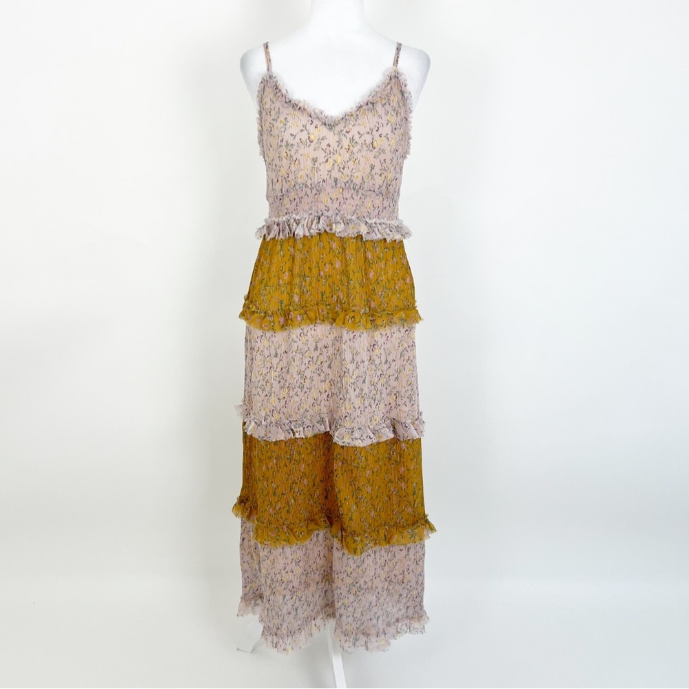 Show Me Your Mumu Emira Floral Tiered Maxi Dress Size Large